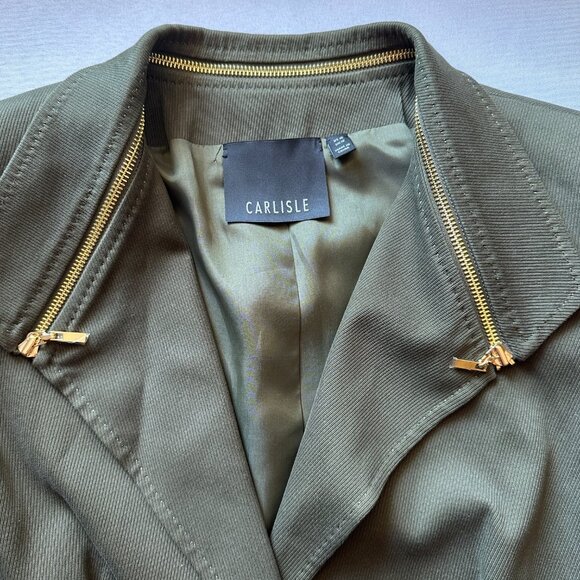 Carlisle Blazer Jacket Women 10 Green Classic Capsule Wardrobe Lined Business - Picture 3 of 12